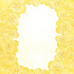 黄色の花が周りに散らばるA4サイズ背景素材