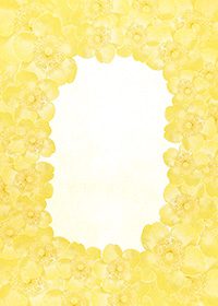 黄色の花が周りに散らばるA4サイズ背景素材