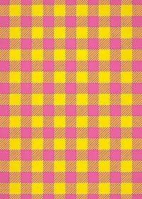 ピンクと黄色のシェパードチェック柄、A4サイズ背景素材