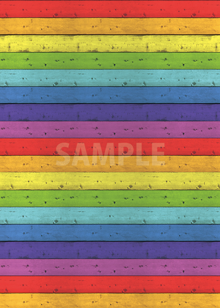虹色の板の間・木材のA4（縦長）サイズ背景素材
