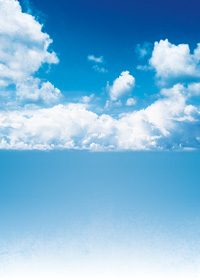 青い空と雲のA4サイズ背景素材