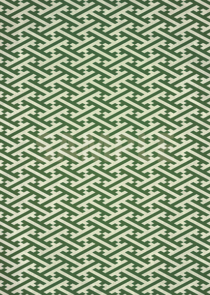 緑色の紗綾形・和柄のA4サイズ背景素材