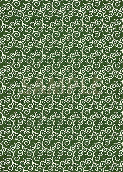 緑色の唐草模様のA4サイズ背景素材