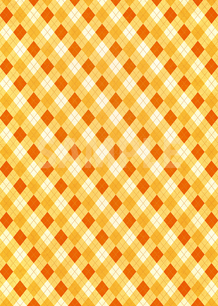 オレンジ色のアーガイルチェック柄のA4サイズ背景素材