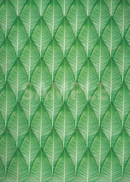 緑の葉っぱが全面に並ぶA4サイズ背景素材
