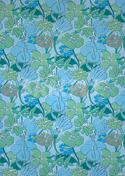 青い花のイラストのA4サイズ背景素材