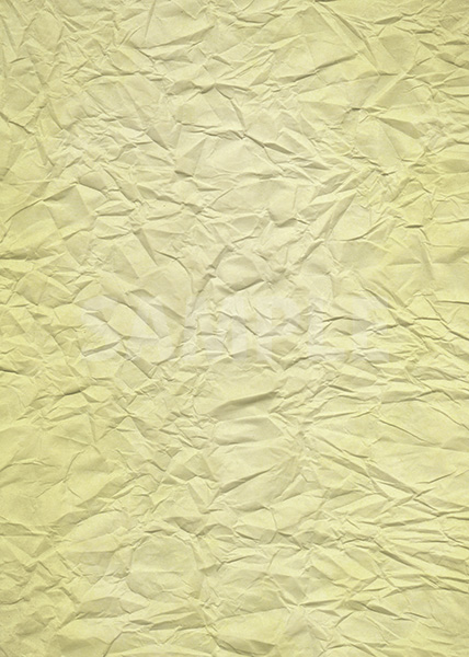 黄色のしわくちゃの紙のA4サイズ背景素材