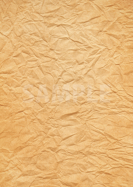 オレンジ色のしわくちゃの紙のA4サイズ背景素材