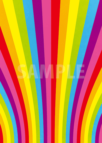 虹色の滑らかな集中線のA4サイズ背景素材