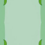 四隅に緑色の葉っぱのイラストが飾られたA4サイズ背景素材