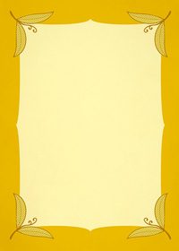 四隅に黄色い葉っぱのイラストが飾られたA4サイズ背景素材