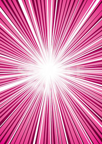 中央に集中するピンク色の効果線のA4サイズ背景素材