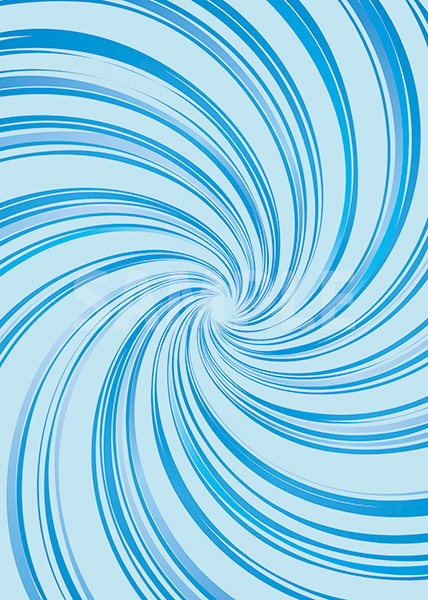 中央に渦巻状に集中する青い効果線のA4サイズ背景素材