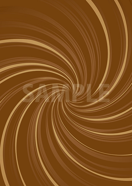 中央に渦巻状に集中する茶色の効果線A4サイズ背景素材