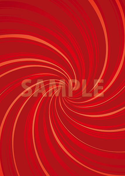 中央に渦巻状に集中する赤い効果線のA4サイズ背景素材