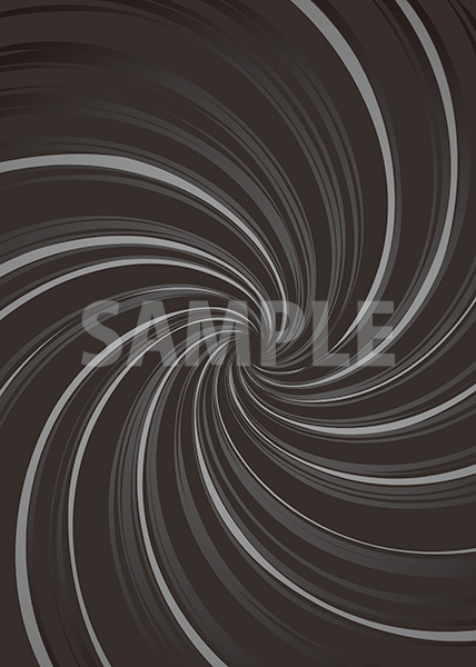 中央に渦巻状に集中する黒い効果線のA4サイズ背景素材