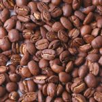 コーヒ豆が広がるA4サイズ背景素材