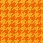 オレンジ色のハウンドトゥース柄のA4サイズ背景素材
