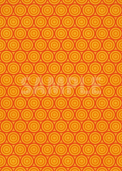 オレンジ色のサークル柄A4サイズ背景素材