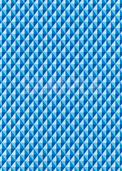 青色の三角が並び立体的に見えるA4サイズ背景素材