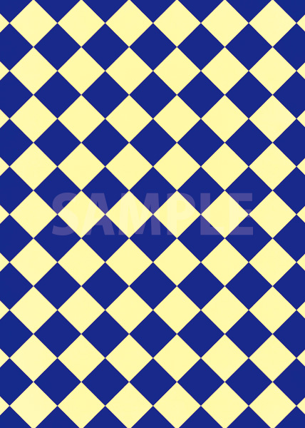 青色と薄い黄色のハーリキンチェック柄A4サイズ背景素材