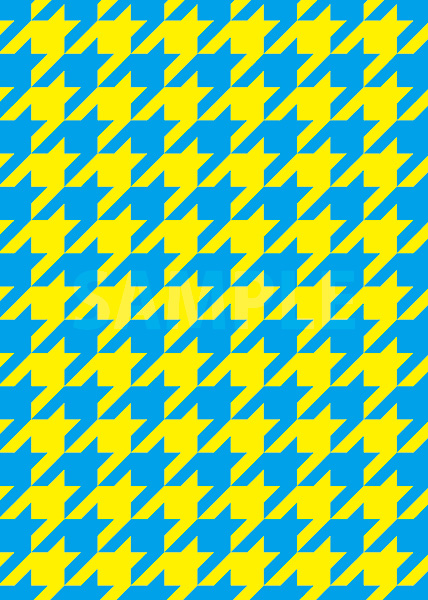 青と黄色のハウンドトゥース柄A4サイズ背景素材