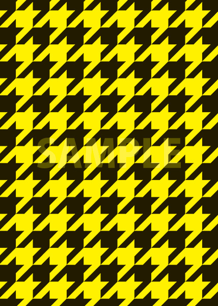 黒と黄色のハウンドトゥース柄A4サイズ背景素材