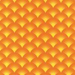 オレンジ色の青海波柄A4サイズ背景素材