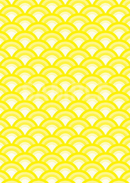 黄色の青海波柄A4サイズ背景素材