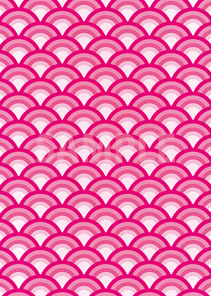 ピンク色の青海波柄A4サイズ背景素材