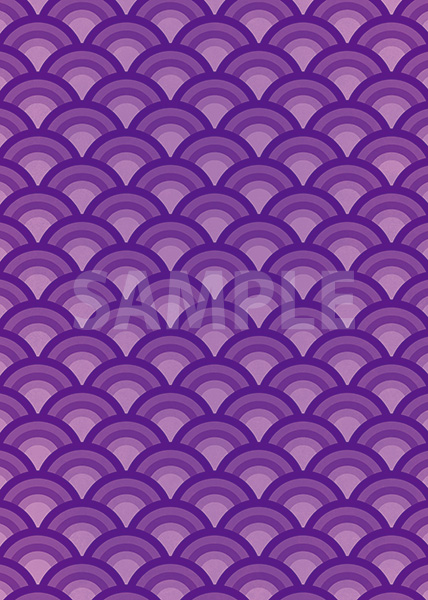 紫色の青海波柄A4サイズ背景素材