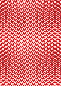 赤と白の青海波柄A4サイズ背景素材