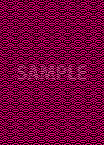 黒とピンク色の青海波柄A4サイズ背景素材