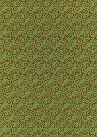 緑と茶色の唐草模様柄A4サイズ背景素材