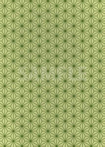 緑色の麻の葉柄A4サイズ背景素材