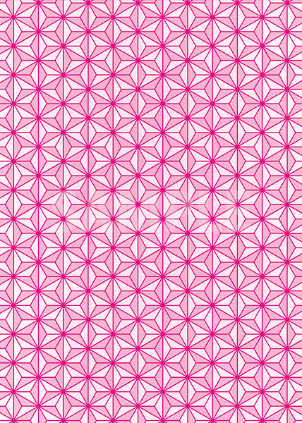 ピンク色の麻の葉柄A4サイズ背景素材