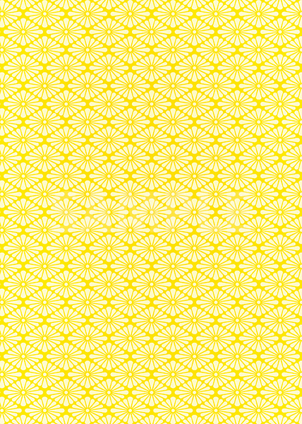 黄色の菊菱柄A4サイズ背景素材