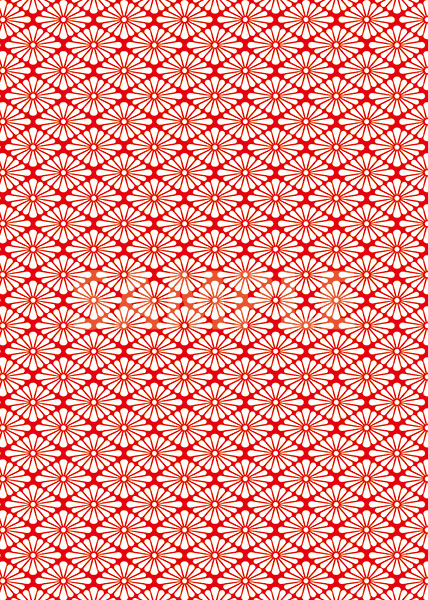 赤と白の菊菱柄A4サイズ背景素材