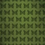 アゲハチョウのイラストが並ぶ緑色のA4サイズ背景素材