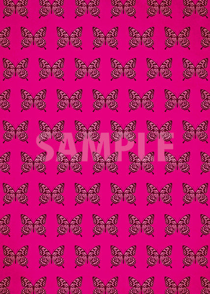 アゲハチョウのイラストが並ぶピンク色のA4サイズ背景素材