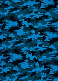 青と黒の迷彩・カモフラージュ柄のA4サイズ背景素材