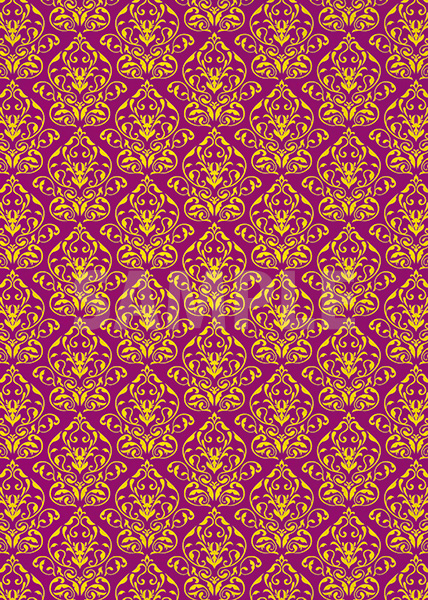 紫色のダマスク壁紙のA4サイズ背景素材