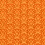 オレンジ色のダマスク柄壁紙のA4サイズ背景素材データ