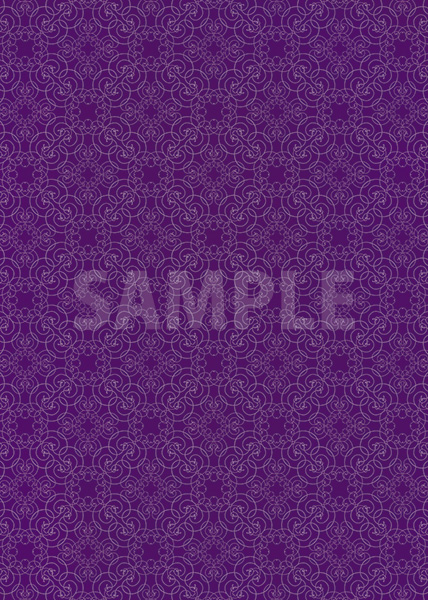 紫色のアラベスク柄のA4サイズ背景素材