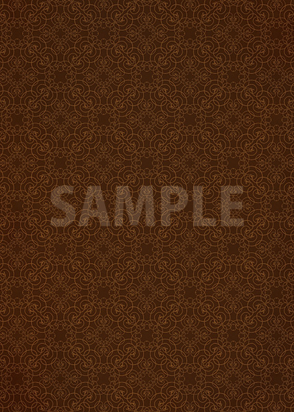 茶色のアラベスク柄壁紙のA4サイズ背景素材