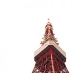 東京タワーを見上げた、A4サイズ背景素材
