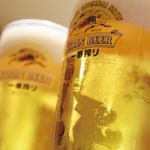 生ビール（中生 ジョッキ）のA4サイズ背景素材