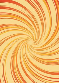 中央に渦巻状に集中するオレンジ色の効果線A4サイズ背景素材