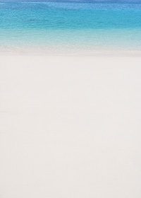 青い海と白いビーチのA4サイズ背景素材