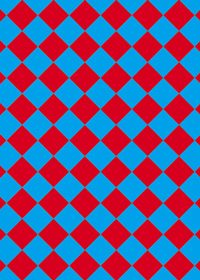 青色と赤色のハーリキンチェック柄A4サイズ背景素材